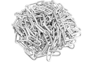 MUKCHAP 23 Feet Proof Coil Chain, 3/16 Inch Zinc Plated Iron Coil Chain Straight Link Coil Chain for Towing, Logging, Guard R