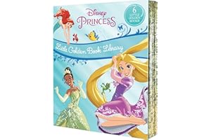 Disney Princess Little Golden Book Library -- 6 Little Golden Books: Tangled; Brave; The Princess and the Frog; The Little Mermaid; Beauty and the Beast; Cinderella
