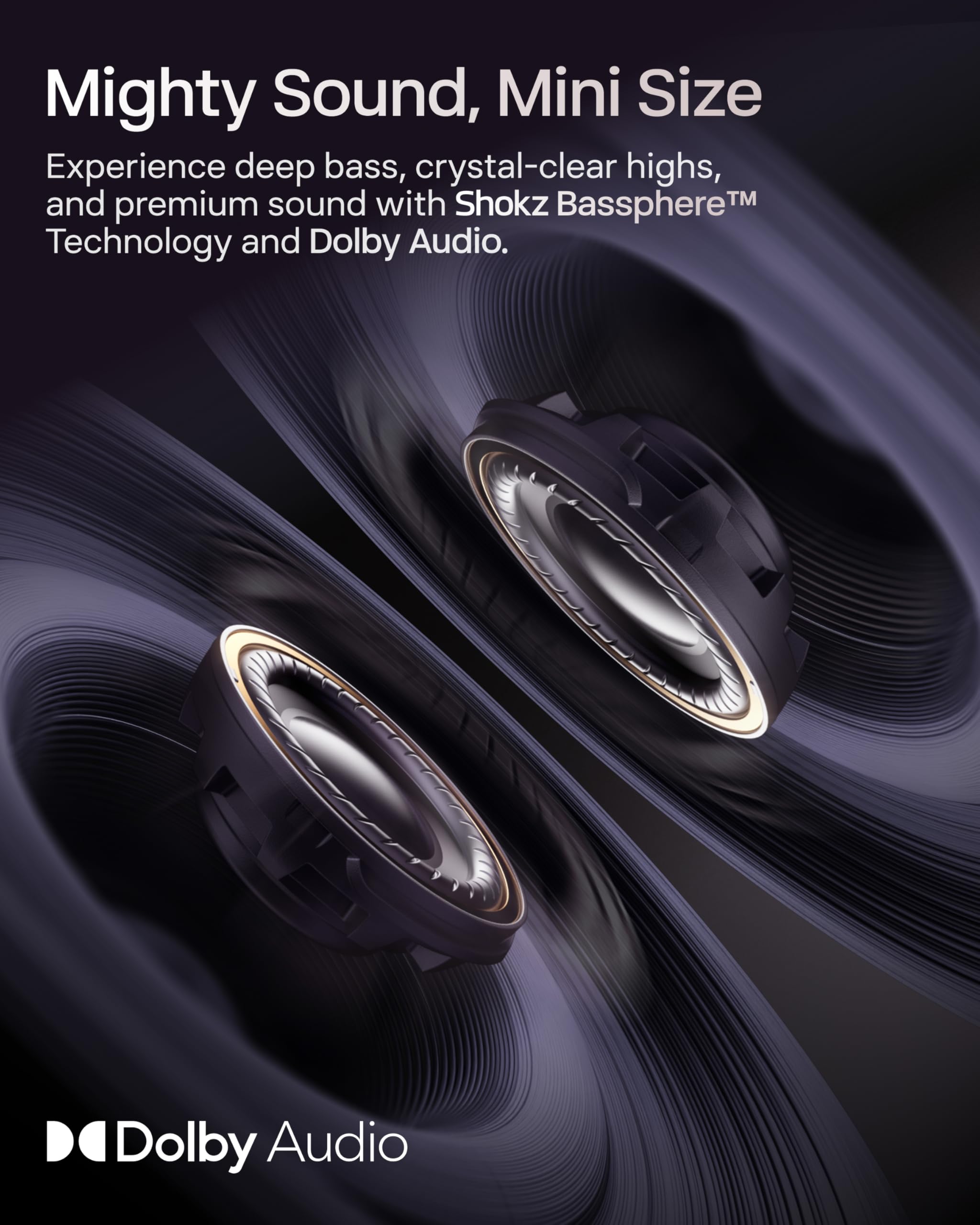 SHOKZ OpenDots ONE-Open-Ear Headphones, Clip-On Earbuds-Wireless Bluetooth Earbuds with Microphone-Secure, Lightweight, Comfort-Premium Dolby Audio-Water Resistant-Fast Charging-Up to 40 hrs Playtime