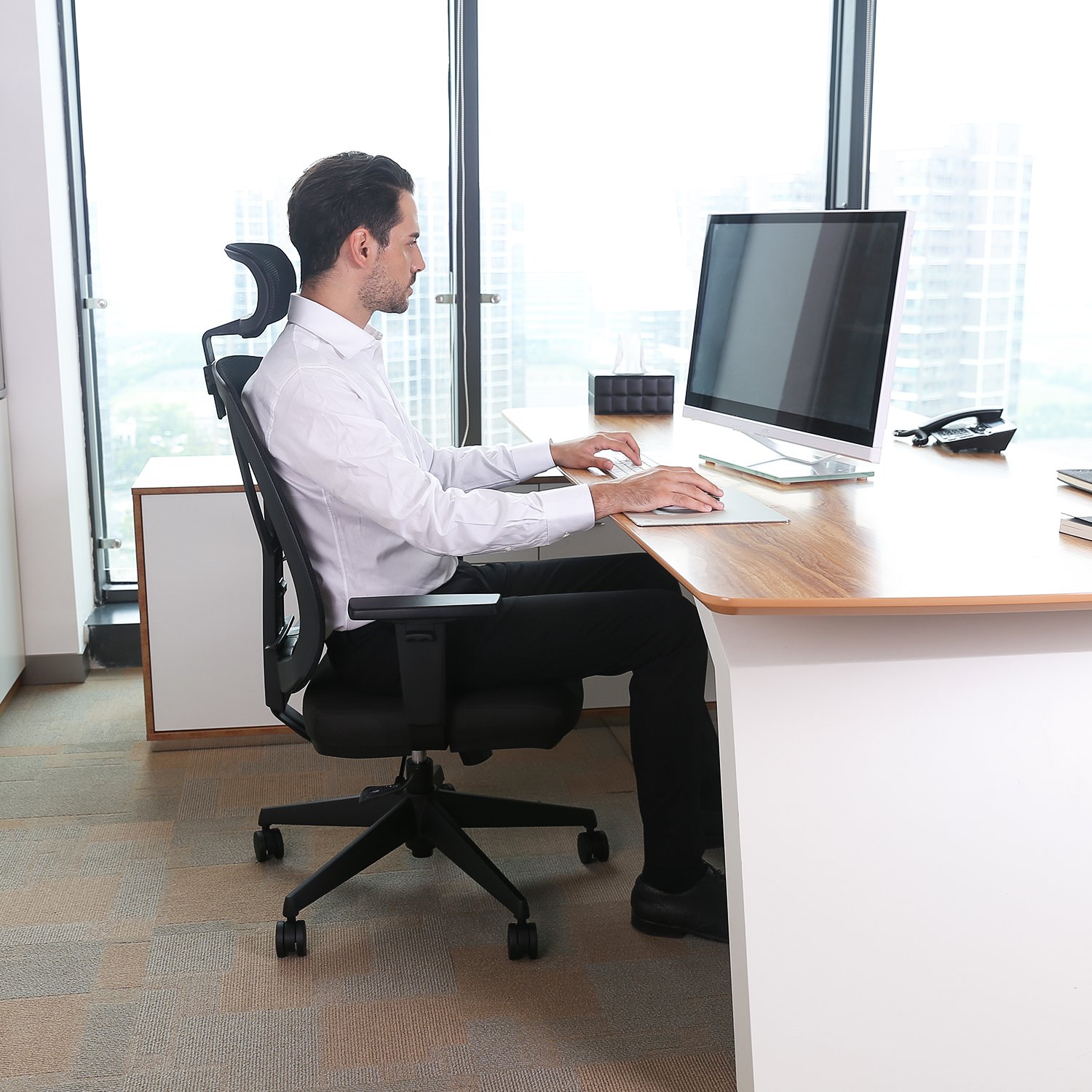 INTEY Office Chair Ergonomic High Back Mesh Desk Chair, with Tilt ...