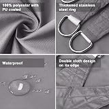 Dripex Sun Shade Sail Rectangle 2x2m Waterproof UV Block 95% Grey view 4