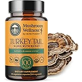 Mushroom Wellness Turkey Tail Blend with Reishi: Organic Turkey Tail & Reishi Mushroom Capsules, Mushroom Powder Supplement, Traditional Immune, Energy & Vitality Support, 90 Vegan Capsules