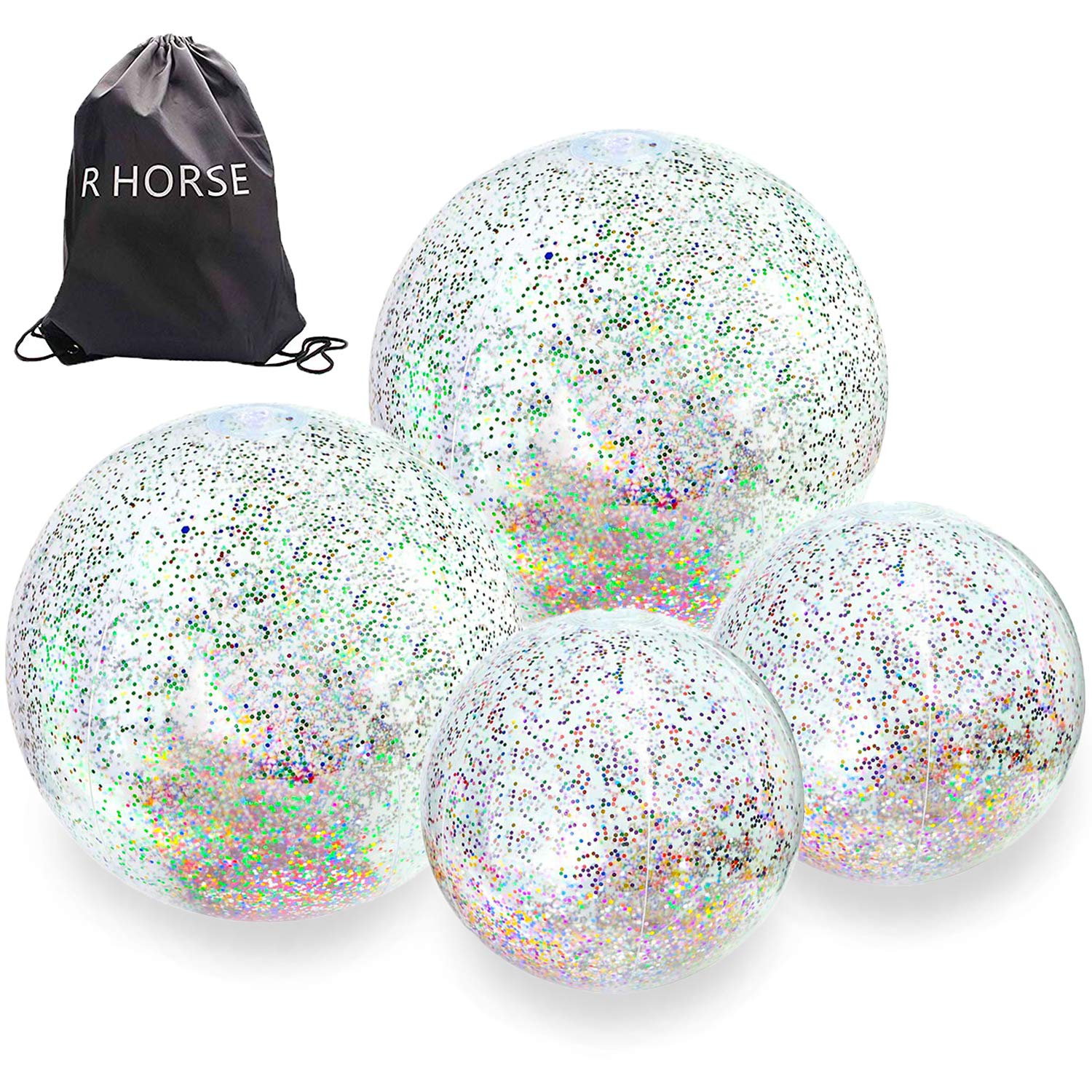 Glitter Beach Ball, Confetti Beach Ball, Inflatable Beach Ball Bulk