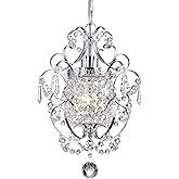 Edvivi Amorette Mini Chandelier Chrome Crystal Chandeliers, 1 Light Modern Elegant Glam Ceiling Light Fixture Chrome, Adjusta