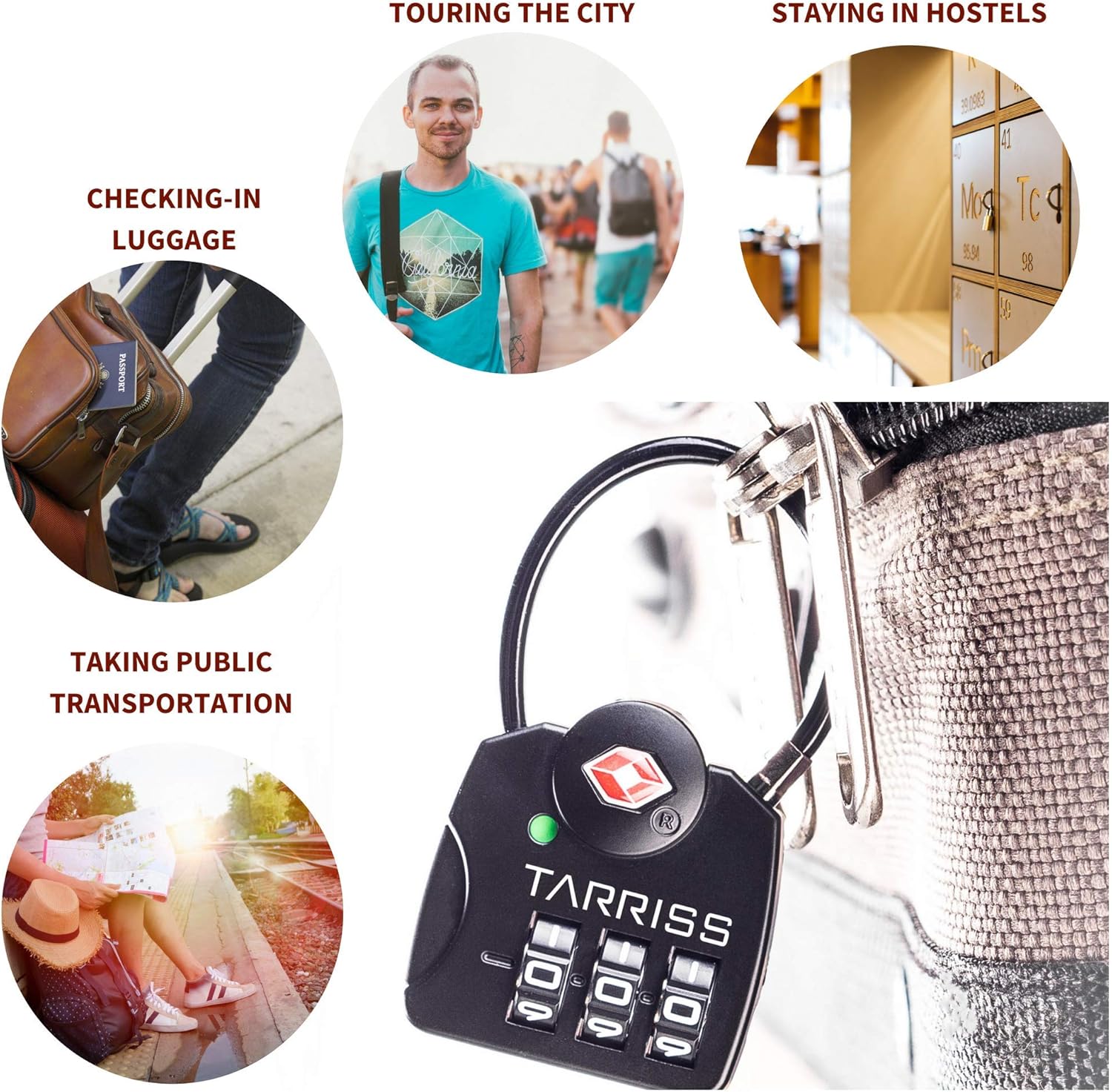  | Tarriss TSA Luggage Lock with SearchAlert (2 Pack) (Midnight Black) | Luggage Locks