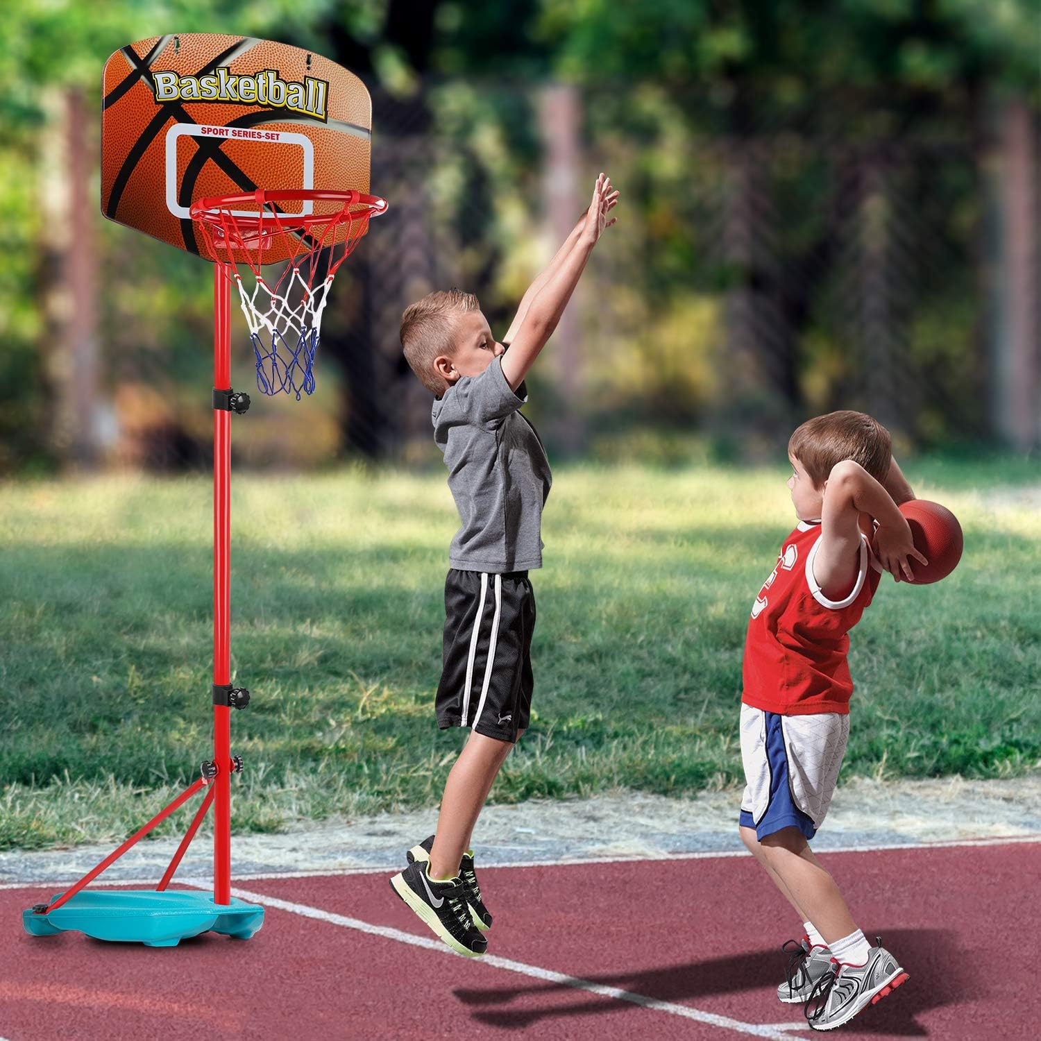 AOKESI Basketball Hoop for Toddler and Kids Set, Adjustable Height from 2.7 to 6.3 feet, Indoor Basketball Toys Products for Baby Boys Girls Outdoor Sports Play for Age 2 3 4 5 Years Old: Toys & Games