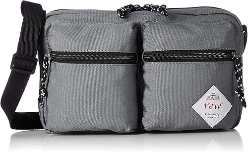 Amazon Rew ルウ 収納上手な５ポケット ミニショルダーバッグ 斜めがけバッグ 多機能 キーフック付き ショルダーバッグ レディース メンズ 灰 バッグ スーツケース