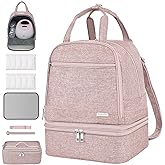 Derbiedersinn Breast Pump Bag, Compatible with Spectra Pumps, Insulated Carrying Case with Cooler for Milk Storage, Travel, Work, Daycare,Pink