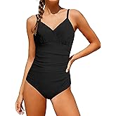 TALLWH Girls Swimsuit Adjustable Straps V Neck One Piece Swimsuit Bow-Back Cut Out Girls Bathing Suit with Chest Pad 9-16Y