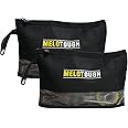 MELOTOUGH Small Zipper Tool Pouch Small Tool Bag Zipper Bag Zipper Pouches, Durable Storage Organizer Tote bag 2 packs (Black)