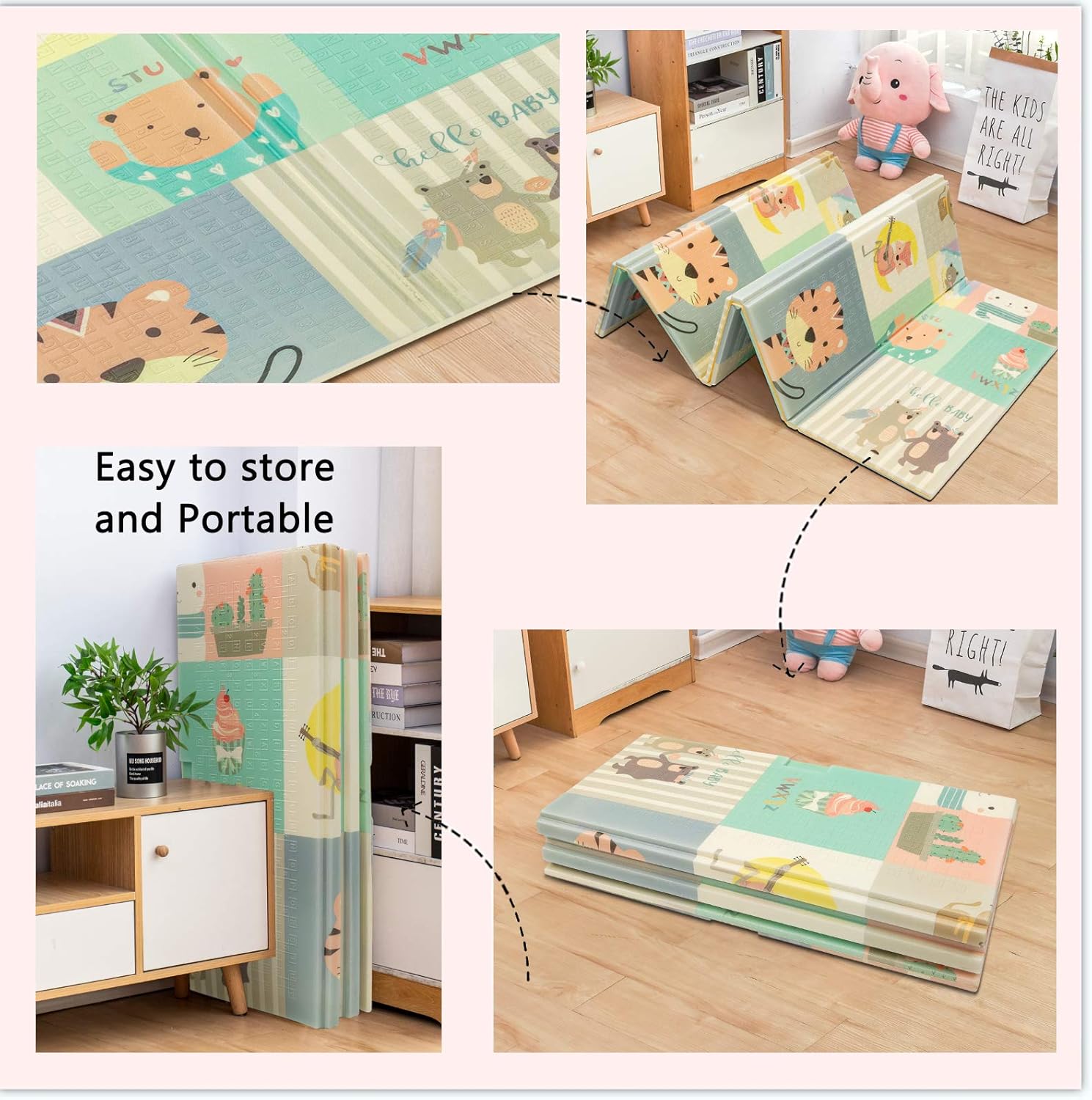 Shacos Panda Tapis De Jeu Pour Bebe Enfant Tapis De Jeux Pliable Antiderapant Impermeable Tapis Mousse Bebe Xpe Appliquer A Double Face 0x180x1 5 Cm Eveil Et Jouets Bebe Puericulture Atahari Com