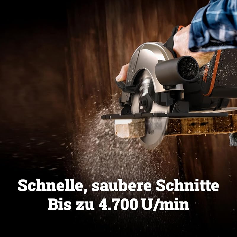WX526.9 Akku-Kreissäge 20V, ohne Akku & Ladegerät