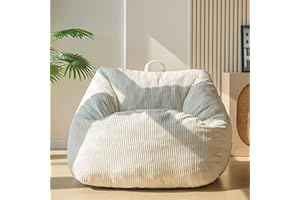 MAXYOYO Bean Bag Chair, Floor Sofa with Handle, Bean Bag Chairs for Adults and Kids, Teens Living Room Bean Bag, Accent Sofa Chair with Pocket for Gaming Reading Relaxing