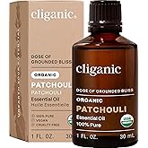 Cliganic Organic Patchouli Essential Oil - 100% Pure Natural for Aromatherapy Diffuser | Non-GMO Verified (Packaging May Vary)
