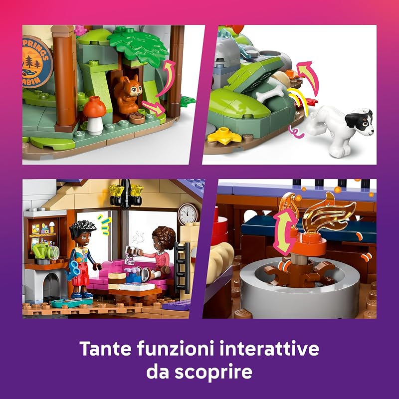 Friends Baita nella Foresta Autunnale - Miniatura da Costruire di Casa Giocattolo con 4 Mini Bamboline, 2 Animali Domestici e Accessori - Regalo di Compleanno per Bambine da 9 Anni in su - 42705