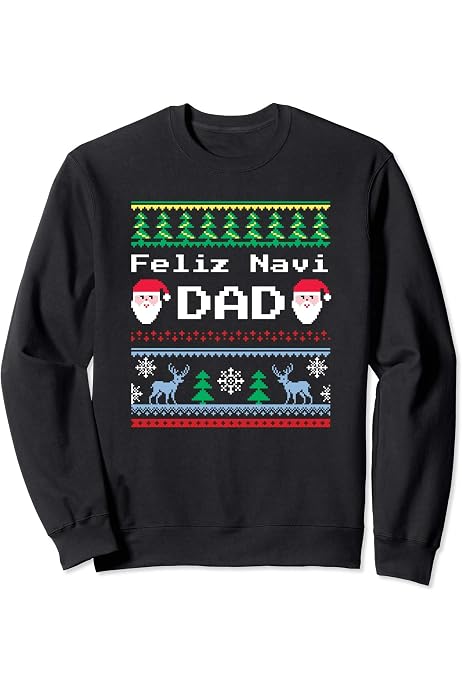 Amazon.com: Dad Ugly Christmas Sweater Xmas - Feliz Navi-DAD : Clothing,  Shoes u0026 Jewelry