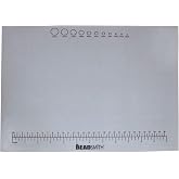 The Beadsmith Non-Slip Treasure Mat, 11 x 14 Inches | Non-Slip Rubber Base, Soft Padded Surface, Laser Printed Measurements in Inches and Centimeters, Clear Bag Hangable Put Up