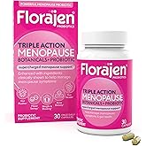 Florajen Triple-Action Menopause Probiotic, Hormonal Balance, Hot Flash, & Mood Swing Relief, Weight Management & Digestive Support, Featuring Berberine, Black Cohosh, & Botanical, 30 Capsules