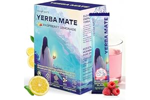 Zelfyrtisar Yerba Mate Instant Tea Powder – Clean Energy Drink for Focus & Brain Fog Support - Sugar-Free Raspberry Lemonade Flavor, 30 On-the-Go Vegan Pouches with Lion’s Mane, Ashwagandha & Probiotics