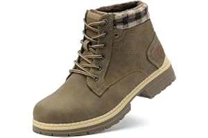 ANJOUFEMME Womens Hiking Snow Winter Boots - Outdoor Waterproof Lightweight Ankle Boots for Women Work Backpacking Boots FNW110-FNW08-BEIGE-6