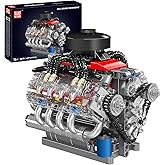 Mould King 10171 V8 Engine Building Blocks Sets, V8 Engine Model kit That Run, Build Your Own STEM Model Engine, 8-Cylinder C