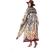 NFASHIONSO Women's Fashion Geometry Print Cover ups Tunic Kimono Cardigan Shawl