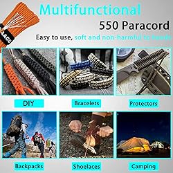 VVAAGG Reflective Paracord Rope 100FT, 7 Strand