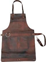 Leathershire Dark Brown Full Grain Leather Work Apron - Butcher Cook BBQ view 2