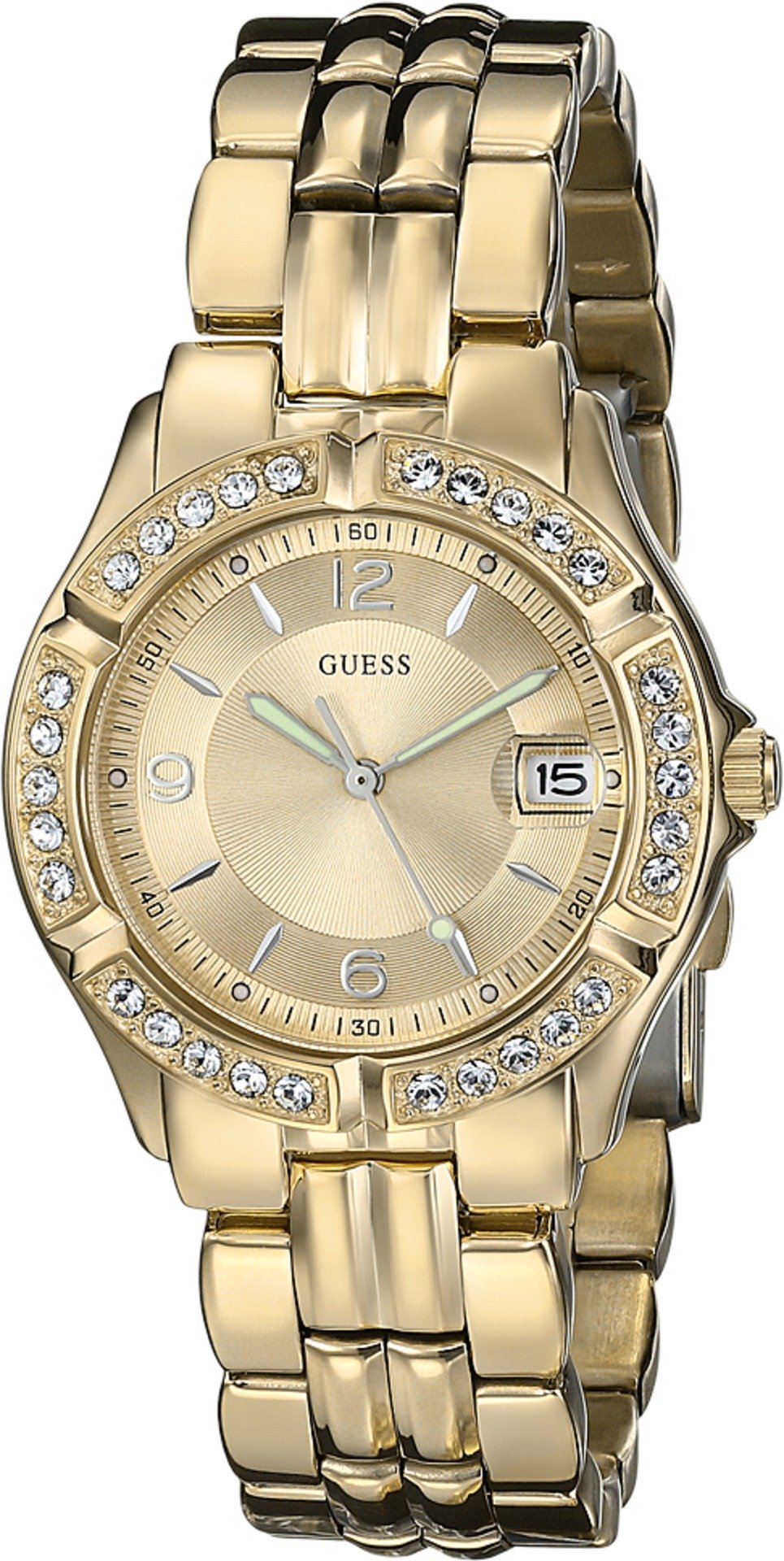 Reloj GUESS de pulsera en tono dorado con función de fecha. Color: Tono dorado (Modelo: U85110L1)