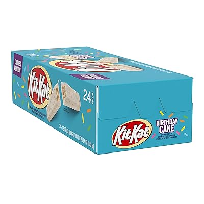 Kit Kat Crisp Wafers in Birthday Cake Flavored White Creme with Sprinkles, 1.5 Oz, 24Count