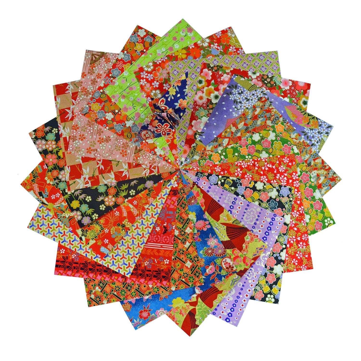 Yuzen Washi Paper 15x15cm Japanese Chiyogami 60 Sheets Assortment (Chiyogami)