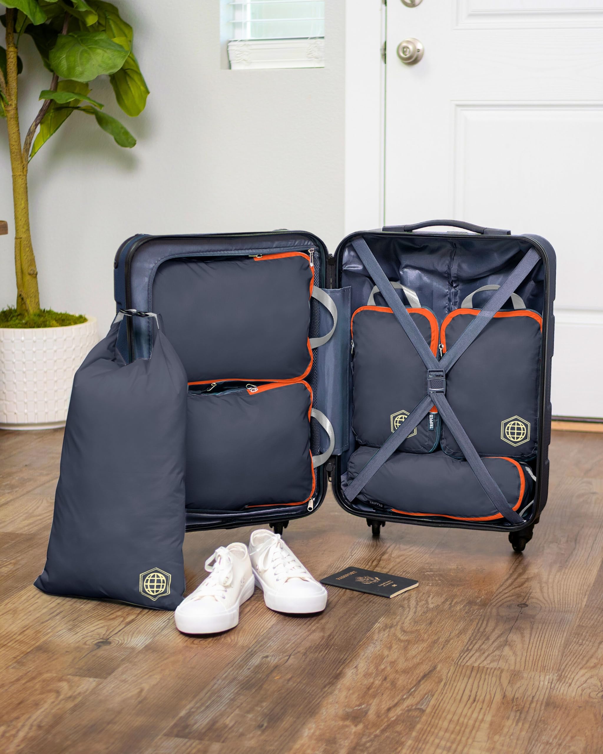 TRIPPED Travel Gear Compression Packing Cubes Set for Travel - Lightweight, Durable Clothes Organizer for Carry-On Luggage and Suitcases by TRIPPED Travel Gear