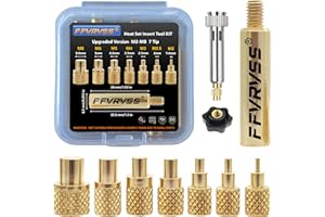 FFVRVSS Premium Heat Set Insert Tool kit, for Threaded inserts M2 M2.5 M3 M4 M5 M6 M8, Soldering Iron Tips for Plastic 3D Printer Users, Compatible FX-888D 900M T18 Irons (M2-M8 Upgraded 8 Tips)