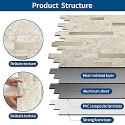 Yipscazo 5 - Sheet Peel and Stick Stone Metal Tile