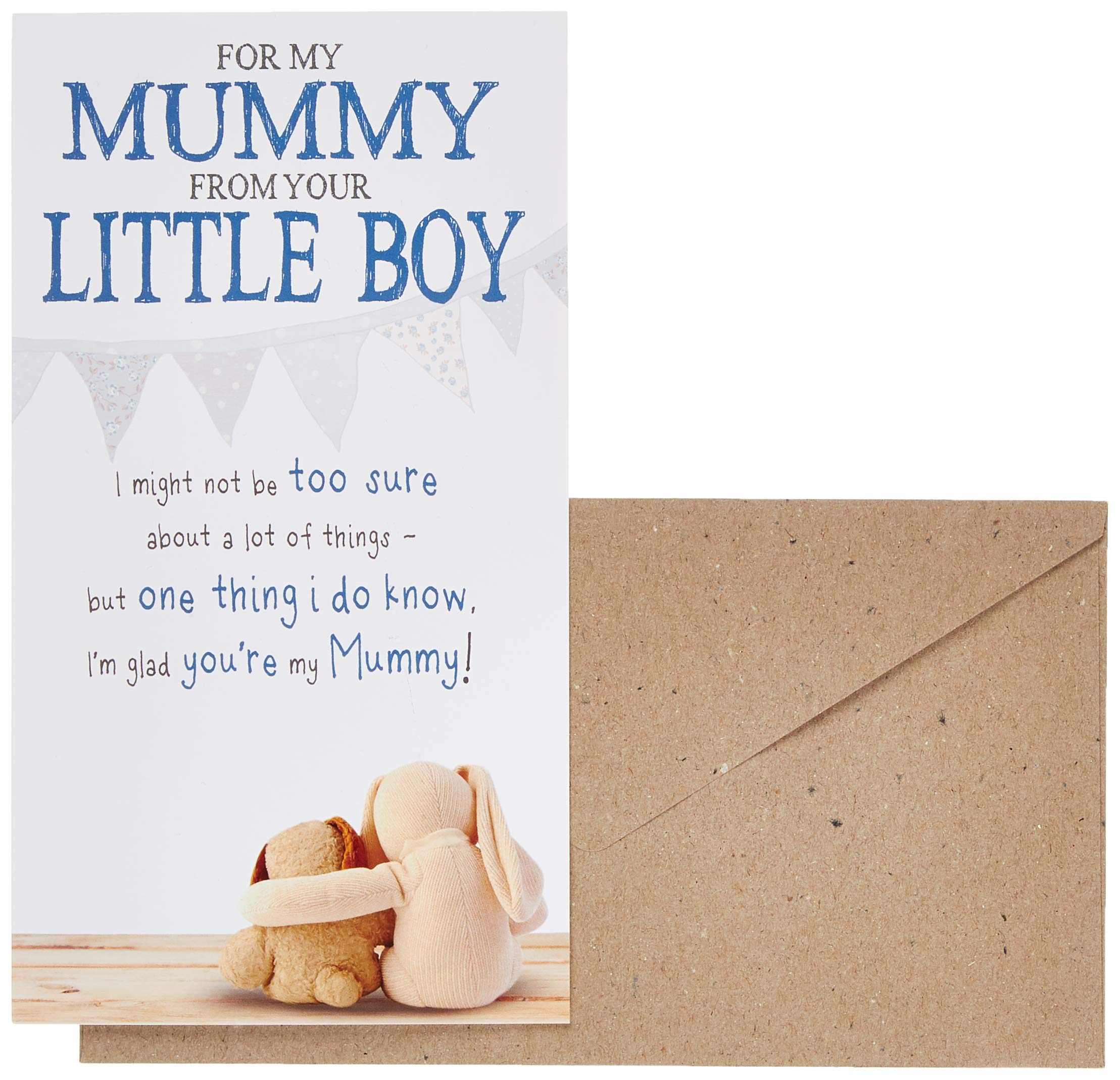 Snuggly Bumpkins, Mummy Birthday Card from Little Boy, I'm Glad You're my Mummy!, Multi-Coloured, 16.5 x 24 cms