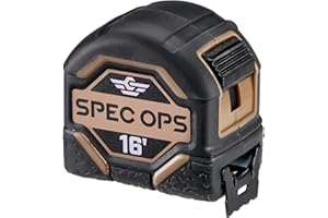 Spec Ops Tools 16-Foot Tape Measure, 1" Double-Sided Blade, Military-Grade Composite Case, 3% Donated to Veterans