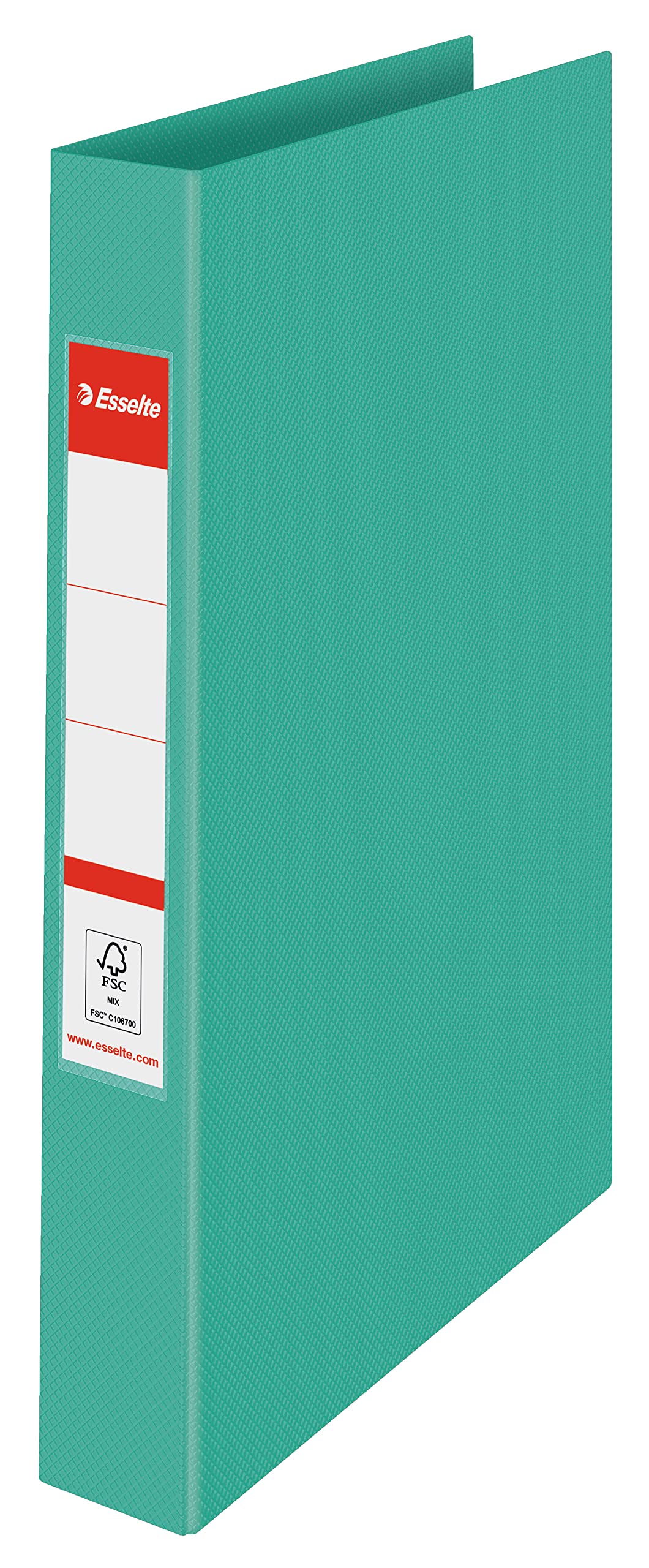 Esselte Ring Binder, 190 Sheet Capacity, 42mm Spine, 2 Ring A4 Folder, Hard Cover File, Home/Office Use, Embossed Pattern, Colour'Breeze Range, Green, 626498