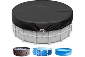 LXKCKJ 8 Ft Round Pool Covers for Above Ground Pools,Upgrade Solar Pool Cover Protector with Pool Accessories Increase Stabil