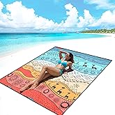 AISPARKY Beach Blanket Waterproof Sandproof, Oversized Large Beach Mat 79" X 83"/120"x108" for 1-8 Adults, Quick Drying&Compact&Lightweight, Picnic Mat Vacation Essentials for Beach Camping Travel