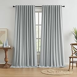 100% Blackout Window Curtain Panels, Back Tab Rod