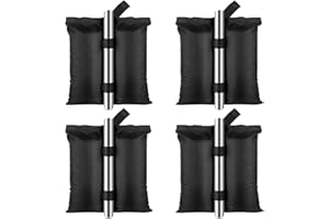 Takytao Canopy Weights Set of 4, Sand Bags for Canopy Weight 120 LBS, Pop Up Tent Weights Bags, 1680D Heavy Duty Sandbags for Tent Canopy Gazebo Carport (4 Pack, Black)