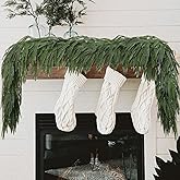 6 Ft Christmas Garlands Artificial Norfolk Pine Garland, Real Touch Green Faux Greenery Garland for Table, Mantle, Wall, Indoor, Outdoor Winter Christmas Decorations