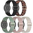 5 Pack Stretchy Nylon Watch Bands Compatible with Garmin Venu 3S/2S/Forerunner 265S,18mm Loop Elastic Fabric Adjustable Sport Strap for Garmin Vivoactive 4S/Forerunner 255S/255S Music Women Men