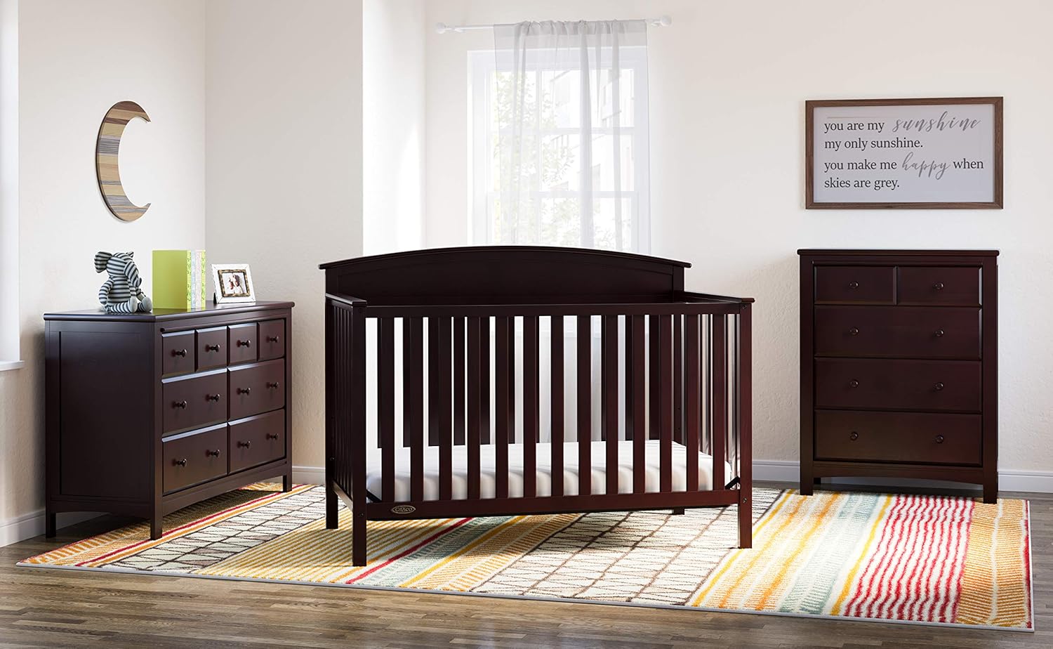 Graco Benton 4in1 Convertible Crib, Espresso, Solid Pine and Wood Product