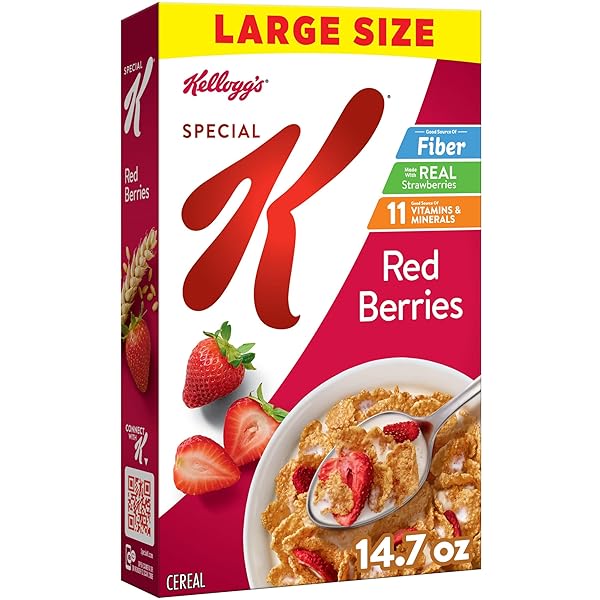 KELLOGG’S SPECIAL K RED BERRIES BREAKFAST CEREAL, GOOD SOURCE OF FIBER, LARGE SIZE, 14.7 OZ