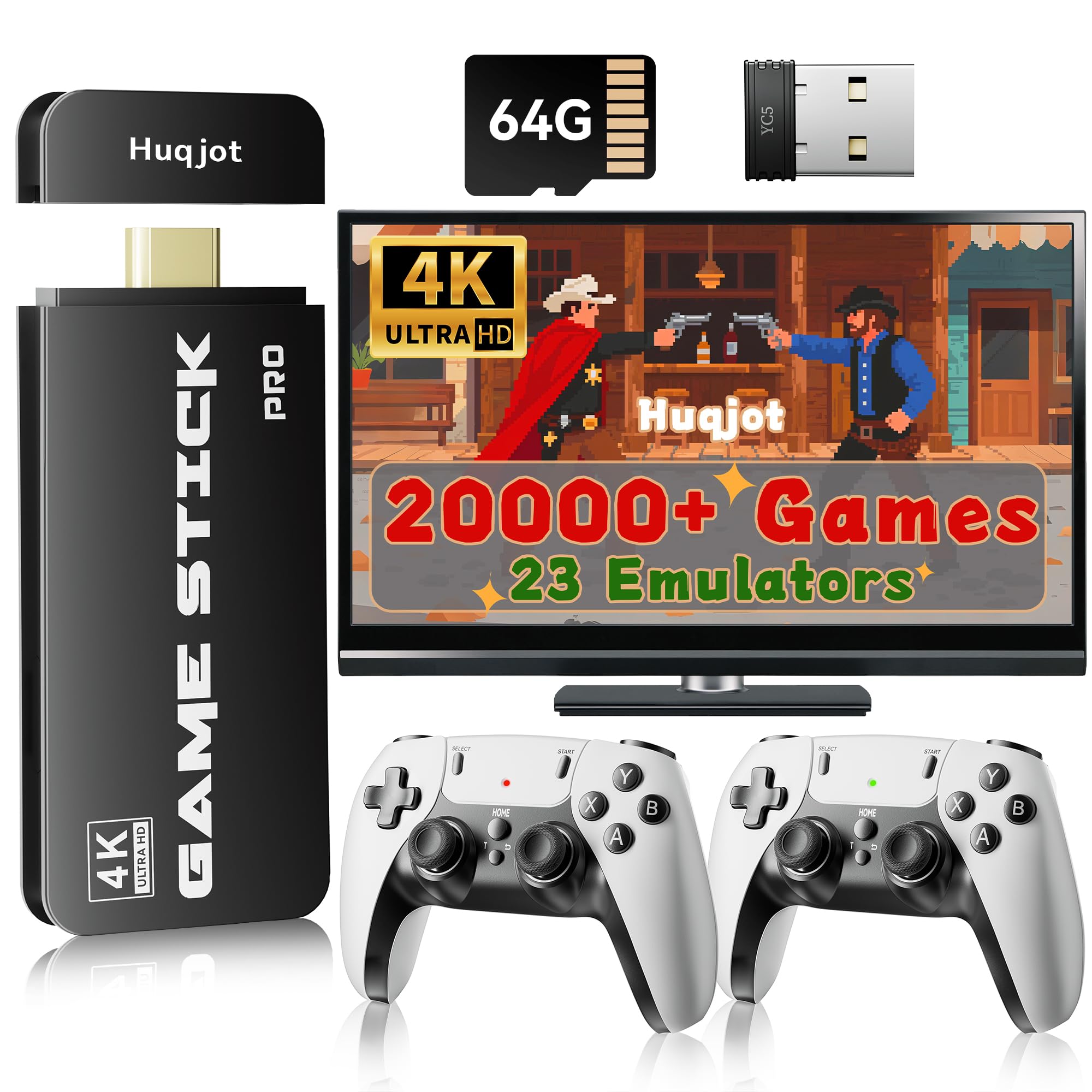 Photo 1 of 2025 New Upgrade Retro Gaming Console Pro, Vide Game Consoles with 4K HDMI, Built-in 20000+ Games & 23 Emulators, Plug and Play Video Gaming Consoles with Upgrade Dual 2.4G Wireless Controllers (64G)
