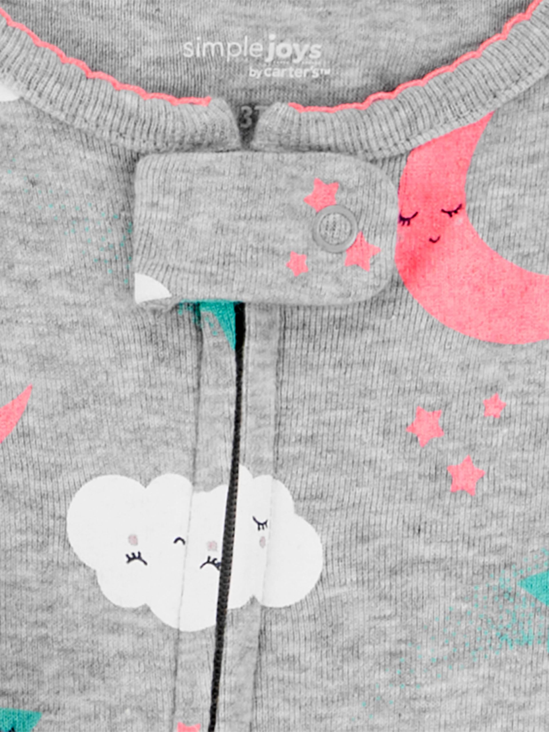 Simple Joys by Carter's Girls' 3-Pack Snug Fit Footed Cotton Pajamas