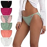 INNERSY Women's High Cut String Bikini Panties Stretchy Sexy Cotton Underwear 6-Pack