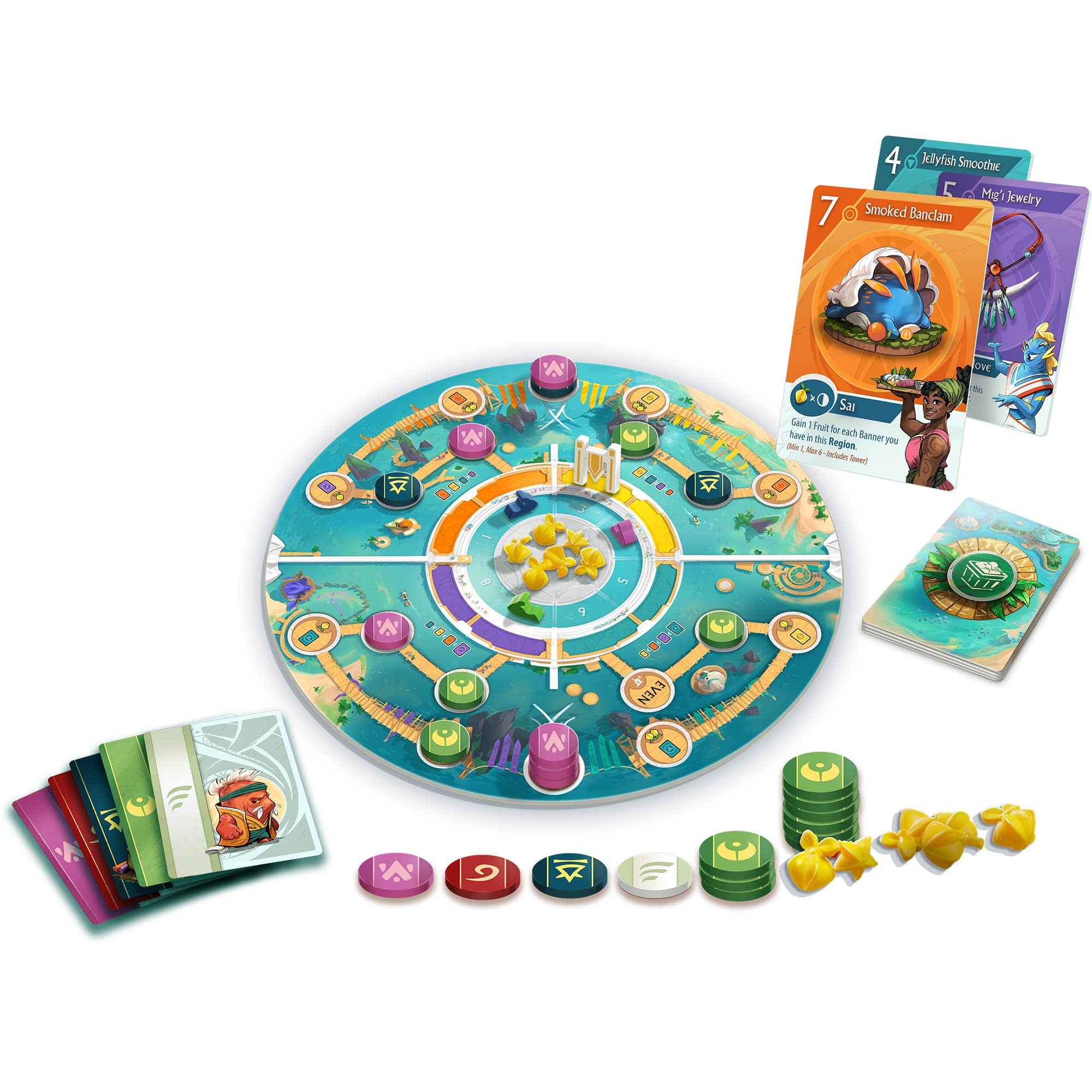 Lucky Duck Games Tidal Blades: Banner Festival - Exciting Adventure Board Game with Stunning Artwork! Strategy Game for Kids and Adults, Ages 8+, 2-5 Players, 30-45 Minute Playtime, Lucky Duck Games