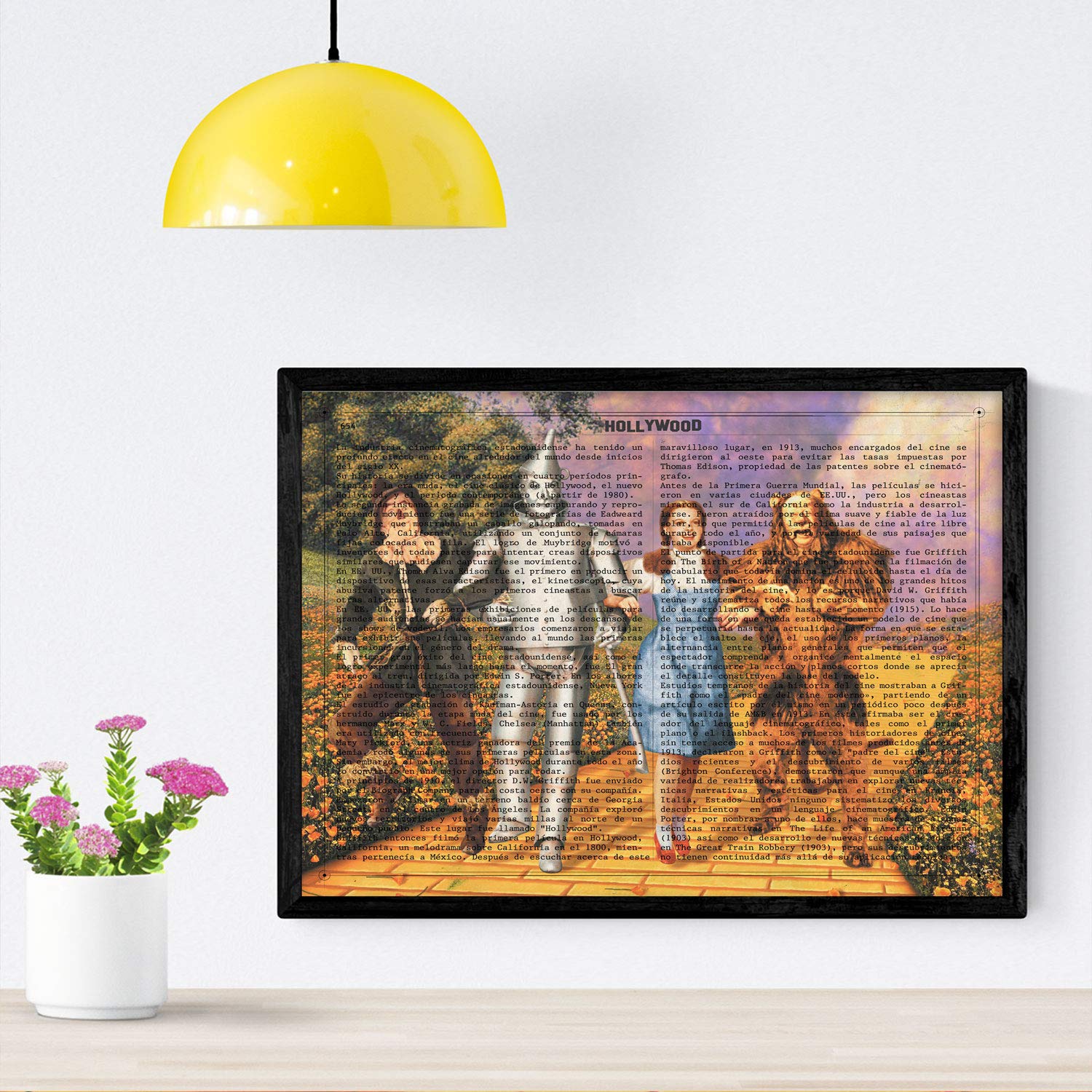 Nacnic Poster Wizard of Oz by the golden path. Old sheets Hollywood. Vintage design with definitions film. A4 size
